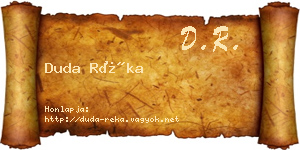 Duda Réka névjegykártya